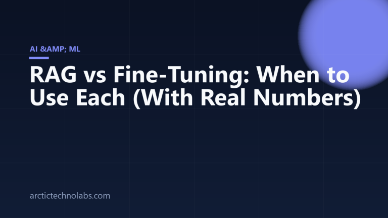 RAG vs Fine-Tuning: When to Use Each (With Real Numbers) — Arctic TechnoLabs